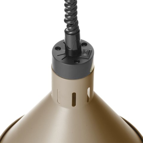 Lampa do podgrzewania potraw wisząca stożkowa śr. 275 mm 250 W - beżowa Hendi