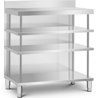Stół blat barowy roboczy gastronomiczny z rantem 4 półki STAL 100 x 60 x 105 cm Royal Catering