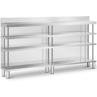Stół blat barowy roboczy gastronomiczny z rantem 4 półki STAL 200 x 30 x 105 cm Royal Catering
