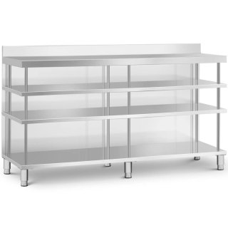Stół blat barowy roboczy gastronomiczny z rantem 4 półki STAL 200 x 60 x 105 cm Royal Catering