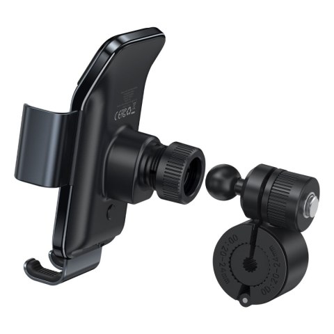 Rowerowy uchwyt na smartfon telefon z ładowarka solarną panelem słonecznym czarny