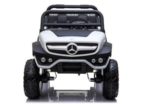 Auto na Akumulator Mercedes Unimog 4x4 Dla Dzieci Światła LED MP3 Biały LEAN CARS