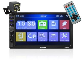 Radio samochodowe BC9000 2DIN 7 cali RDS USB microSD 4x50W kamera cofania