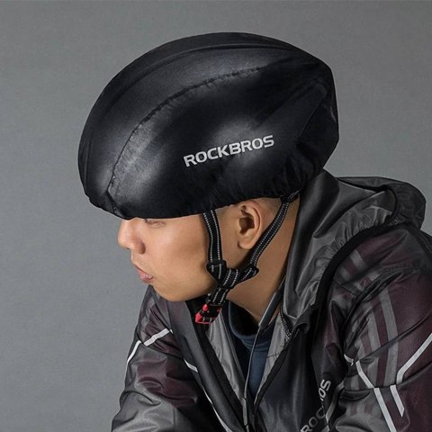 Pokrowiec przeciwdeszczowy na kask rowerowy czarny ROCKBROS