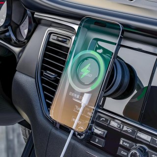 Uchwyt samochodowy z ładowarką bezprzewodową przyssawką do smartfona MagSafe 15W DUDAO