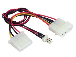 Kabel rozdzielacz zasilania 2xMOLEX/1x3PIN dla wentylatora Gembird