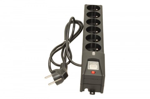 Listwa przeciwprzepięciowa LX 610, 1L, 1.5m, czarna Lestar