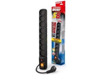 Listwa zasilająca S8 1.5M czarna 8 gniazd Acar