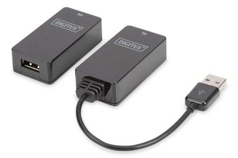 Przedłużacz/Extender USB 1.1 po skrętce Cat.5e/6 UTP/SFP do 45m, czarny, 20cm Digitus
