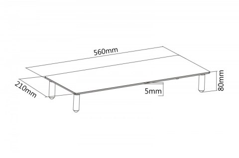 Szklana podstawa dla monitora, powierzchnia robocza: 56x21cm, max. obciążenie: 20kg
